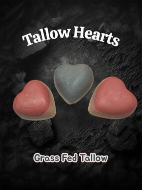 Grass Fed Tallow Heart Shaped Soap Bars- set of 2